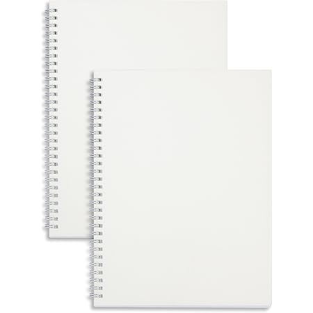 Miliko Transparent Hardcover B5 Blank Wirebound/Spiral Notebook/Journal Set-2 Per Pack, 7.1 Inches x 10 Inches(Blank)