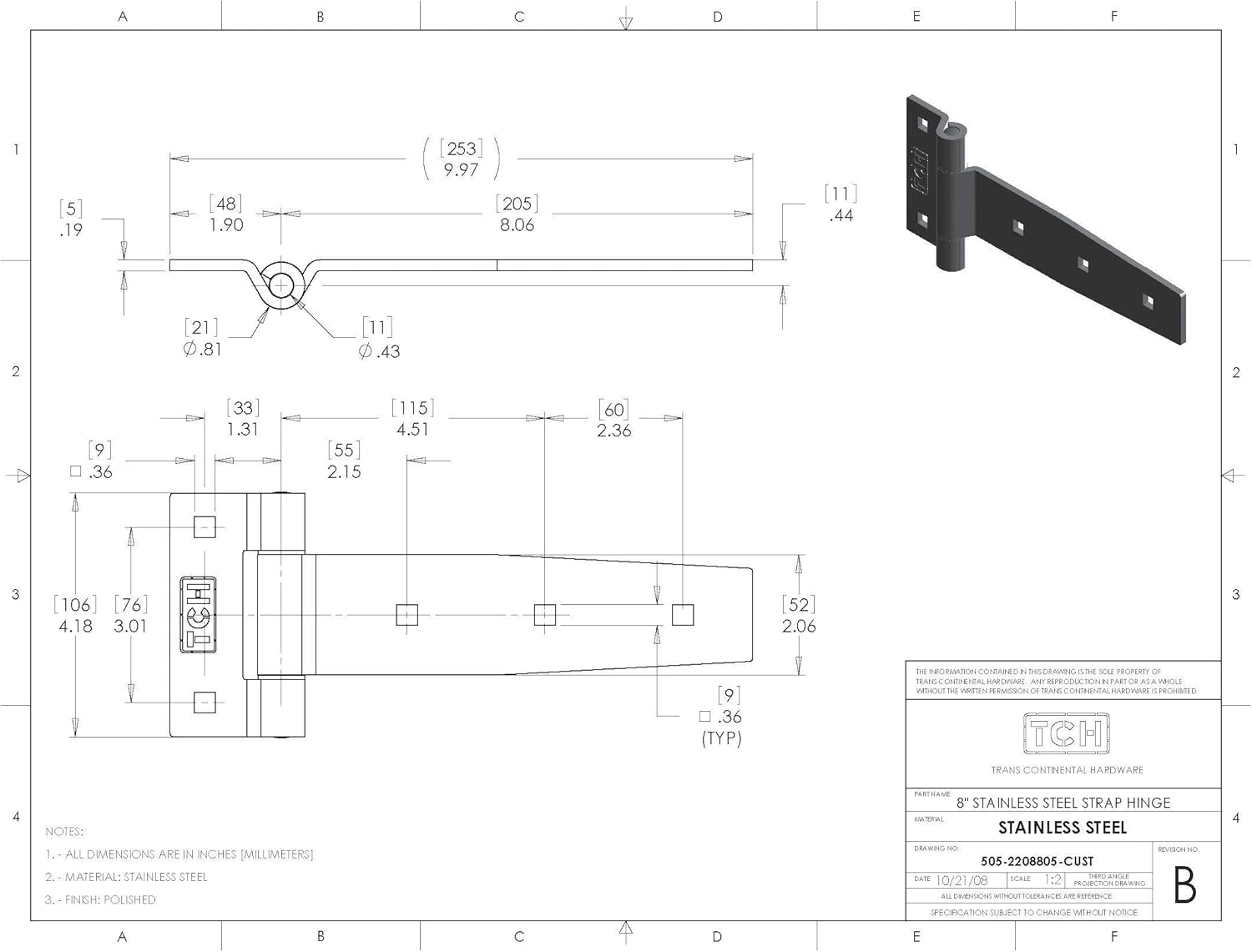 Best Deal 🛒 TCH Hardware 2 Pack 8 Polished Stainless Steel Strap Tee T Hinge - Garage Barn Door Gate Shed Cargo Trailer Truck Get Special Price TCH Hardware 2 Pack 8 Polished Stainless Steel Strap Tee T Hinge - Garage Barn Door Gate Shed Cargo Trailer Truck