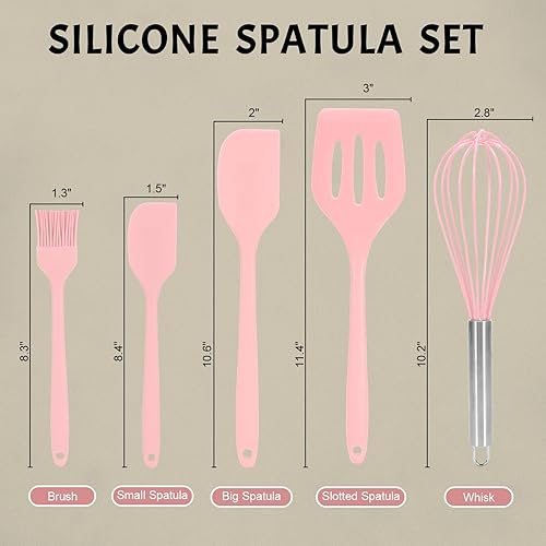 Miniatura 2 de Juego de utensilios de cocina de silicona, espátula, volteador, cepillo, batidor, resistente al calor, apto para lavavajillas, juego de herramientas