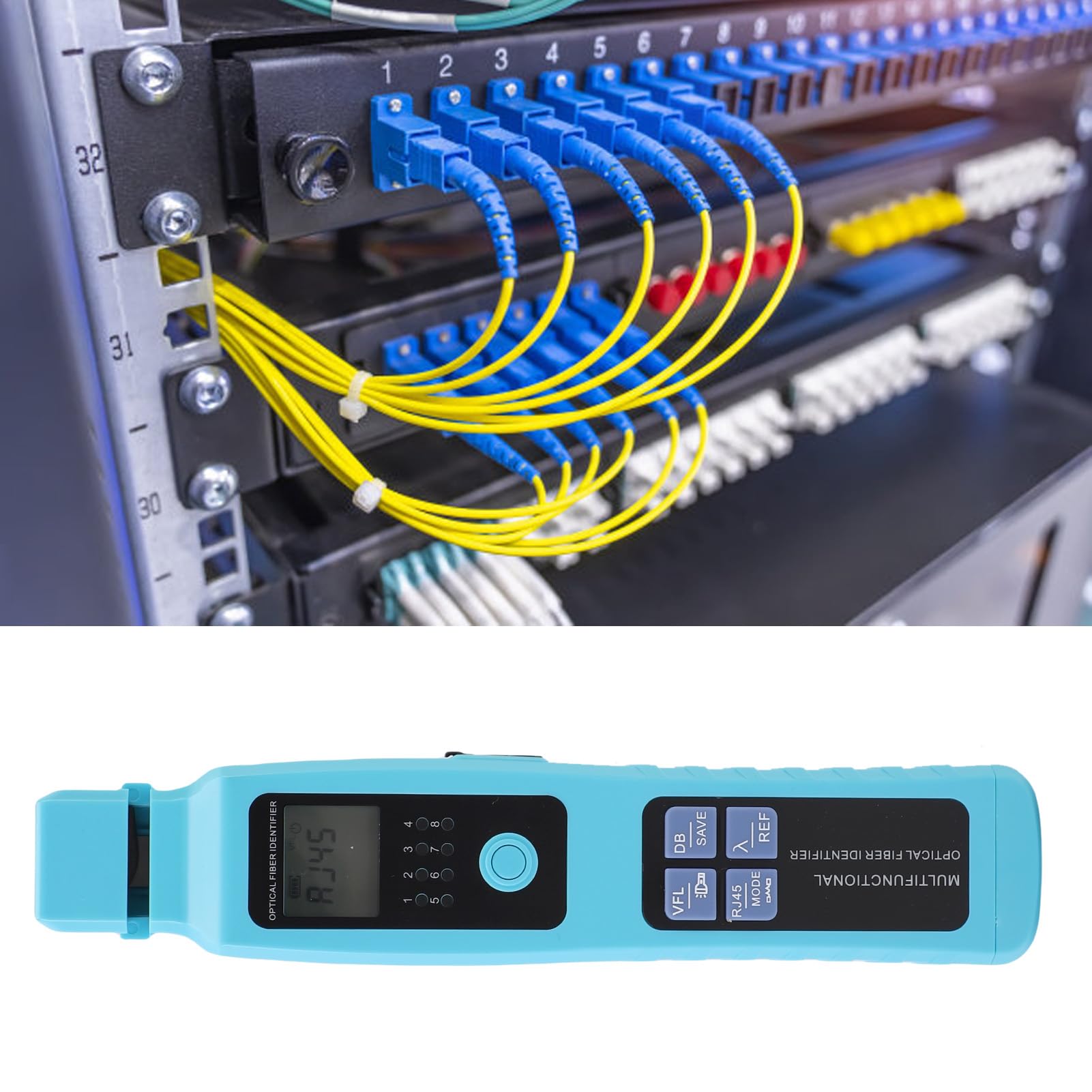 Optical Fiber Identifier, 850-1650nm Handheld Glasfasertester Netzwerktester Kabeltester, Wellenlänge 850–1650 nm, FTTH-Tester Leitungsfinder für Glasfaseridentifizierung