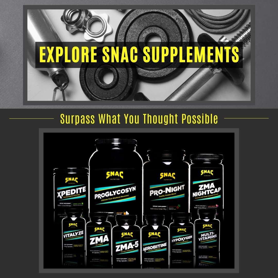 SNAC ZMA-5 Sleep Aid Supplement, Promote Muscle Recovery & Growth, Immune Support, & Restorative Sleep with Zinc, Magnesium & 5-HTP, Post Workout, Before Bed ZMA Supplements 180 Count (2 Pack)
