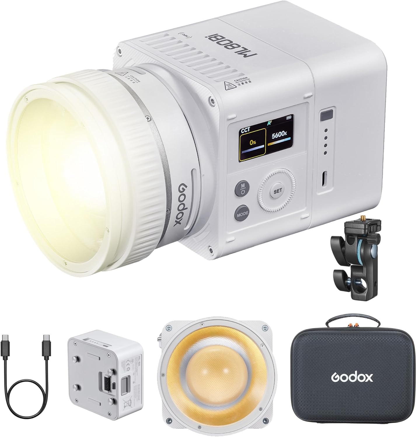 GODOX ML80BI LED Video Light with Battery,BI-Color 2800K-6500K,Portable Handheld Mini Led Photo Monolight,CRI 96+ TLCI 97+,29600Lux@1m,Support NFC&APP, for Photographers,Filmmakers,Studios