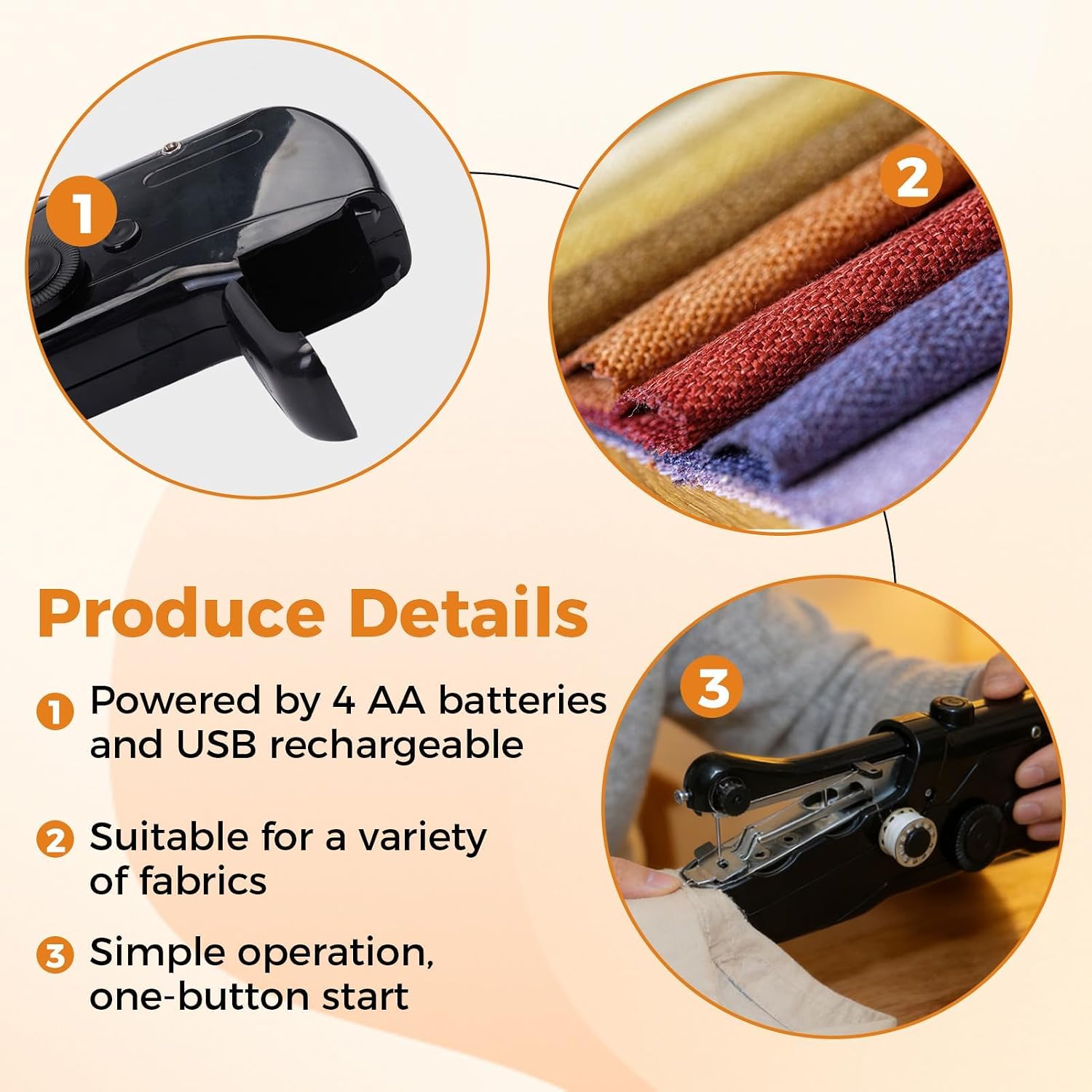Mini Handheld Sewing Machine, 24 Piece Complete Sewing Kit, Portable manual Sewing Stitching Machine for Hemming, Cordless Beginners Sewing Clothes, DIY, Kid, Adults,Travel Easy to Use (Black)