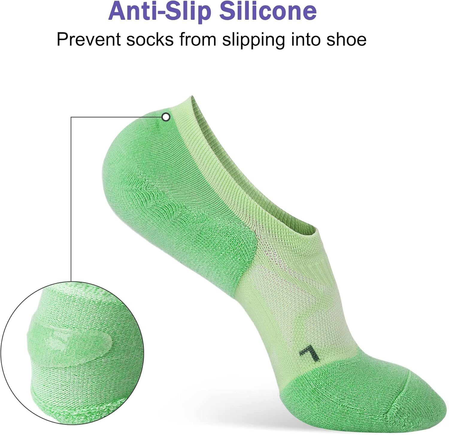 Miniatura 5 de THATISHE Calcetines de compresión acolchados para mujer calcetines de tobillo de corte bajo 5 pares