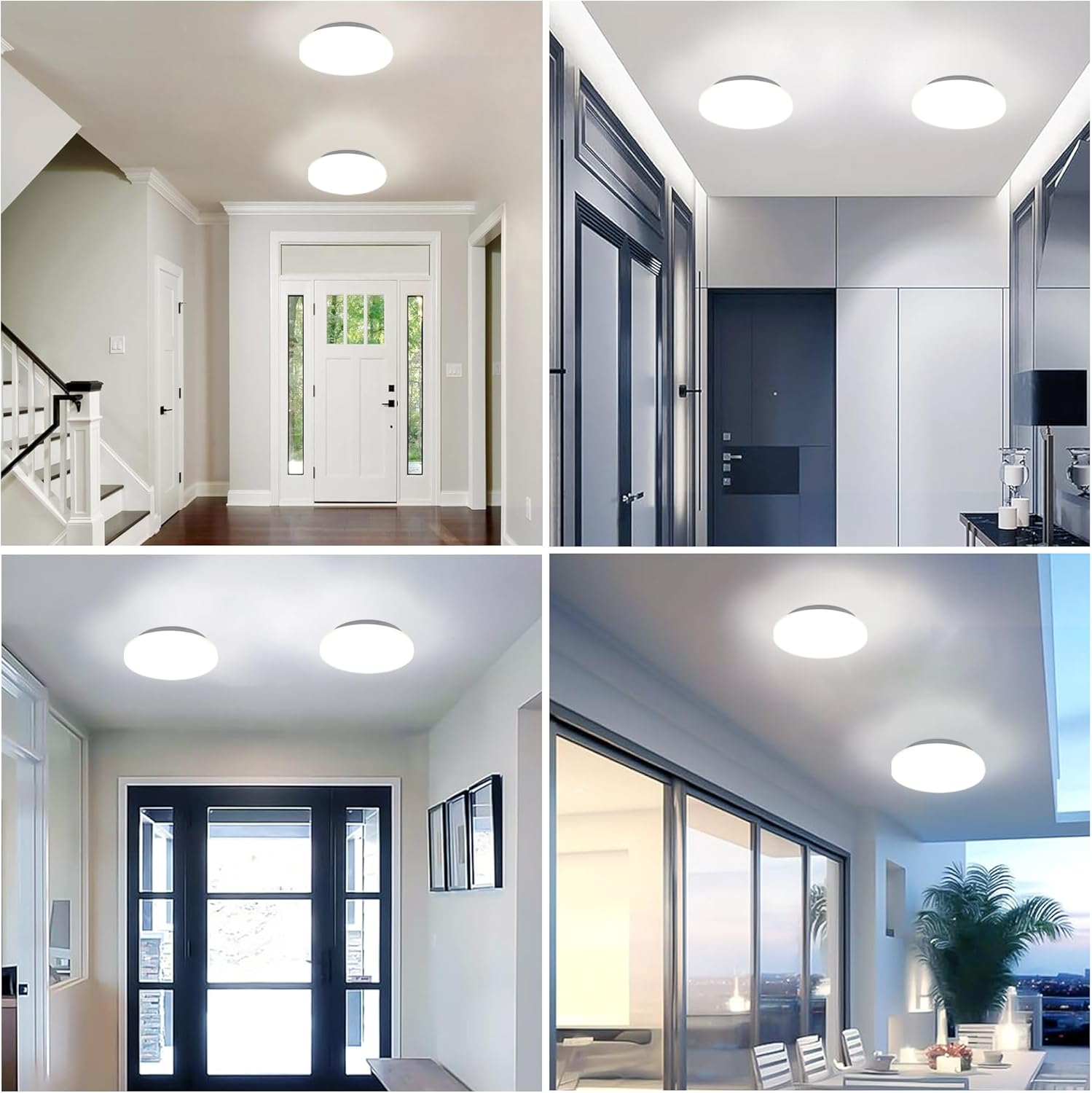 2 Pack 8 Inch Dimmable LED Ceiling Light Fixture, 16W 1400LM, 4000K Cool White, Modern Super Bright Flush Mount Ceiling Light for Bedroom, Kitchen, Bathroom, cETL Listed