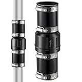 Threlaco 1 Pack Sump Pump Check Valve Fit 1-1/2 inch and 1-1/4 inch Pipe, Check Valve with 4 Pcs Stainless Steel Hose Clamps for Sump Pump Life Expectancy Increase