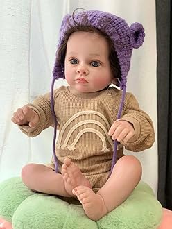 Nano Classic 22 inch 55 Cm Reborn Baby Doll Silicone Newborn real like Baby Doll Girl Toy Gift Dolls Cute (Cream Cute)