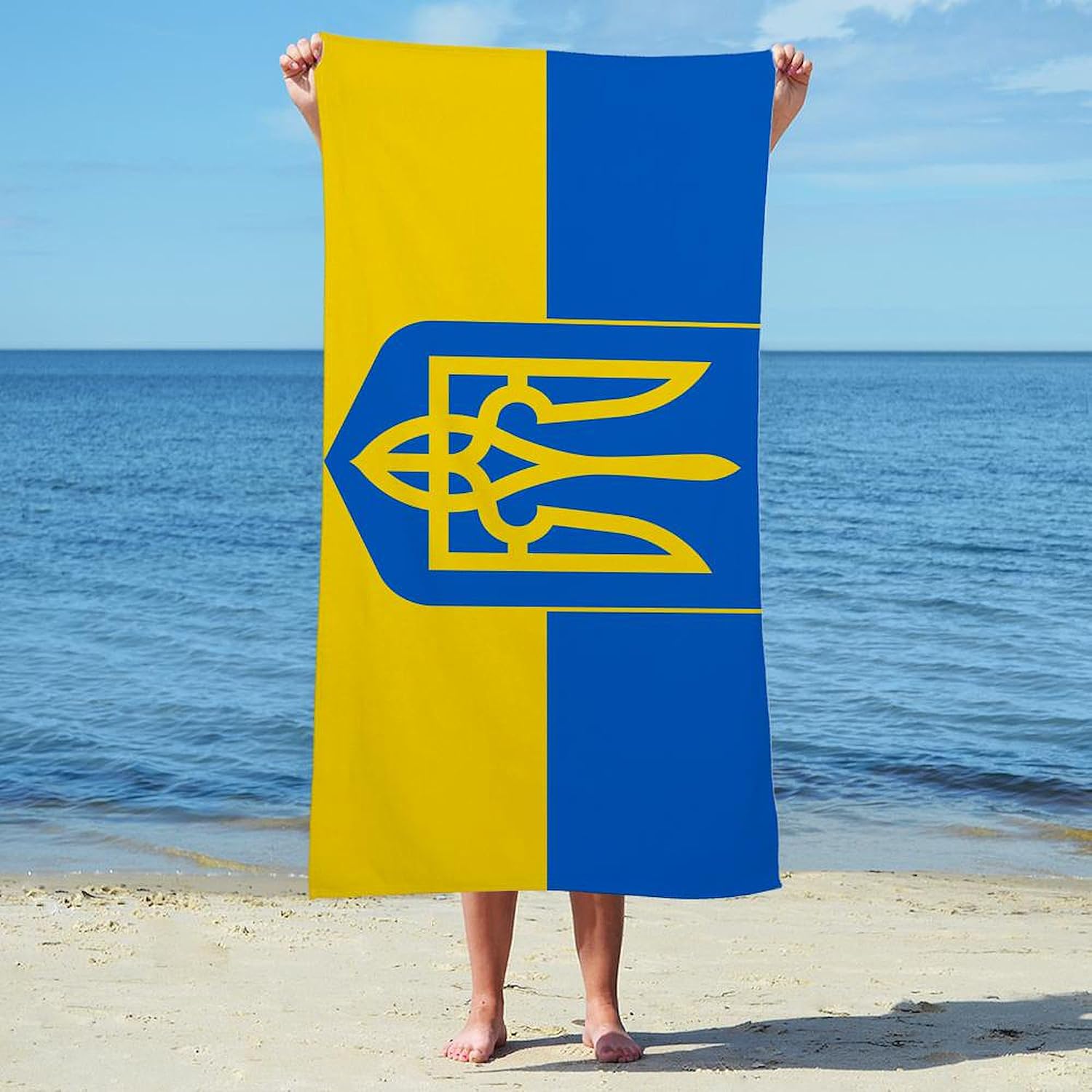 CafePress Ukrainian Flag 30"x60" Absorbent Cotton Back, Soft Beach, Pool Towel