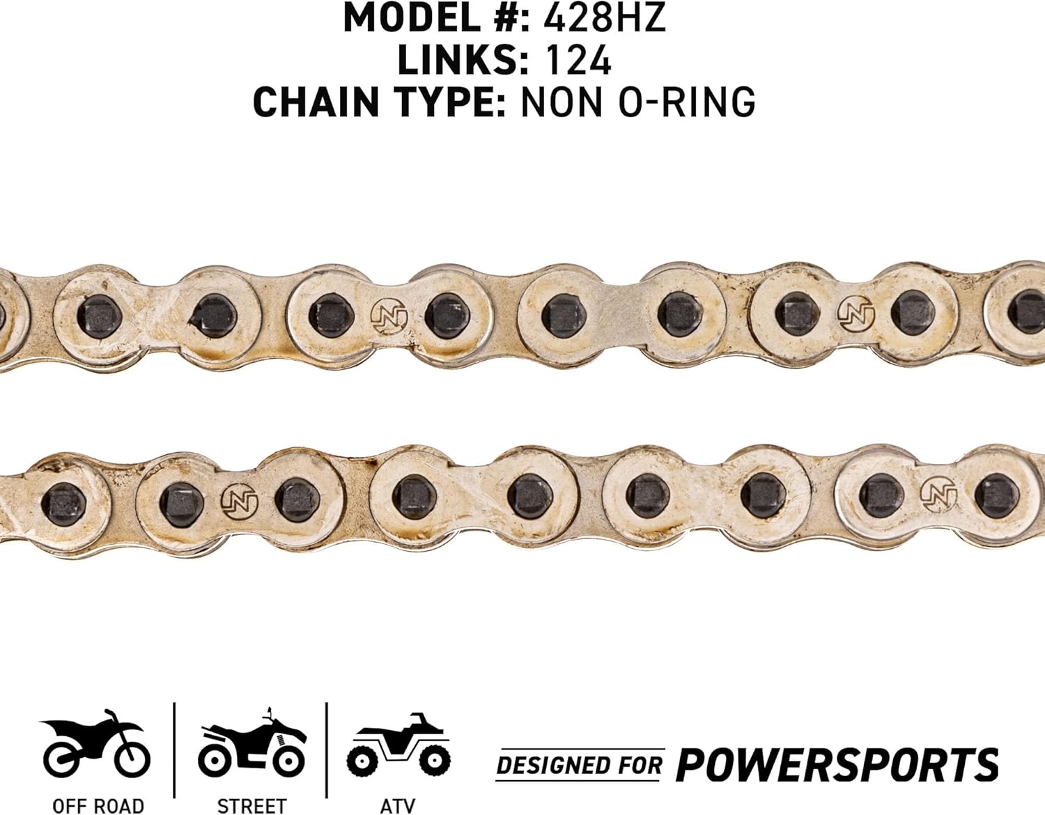 NICHE Drive Sprocket Chain Combo for Kawasaki KX100 Suzuki RM100 Front 13 Rear 51 Tooth 428HZ Standard 124 Links