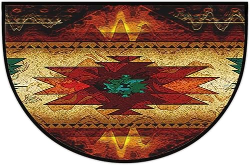 Tapete semicírculo redondo para puerta de entrada al aire libre, para entrada exterior, 24 x 36 pulgadas, resistente al desgaste, alfombras