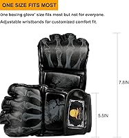 Vista 2 de ZooBoo MMA Gloves, Half-Finger Boxing Fight Gloves MMA Mitts with Adjustable Wrist Band for Sanda Sparring Punching Bag Training