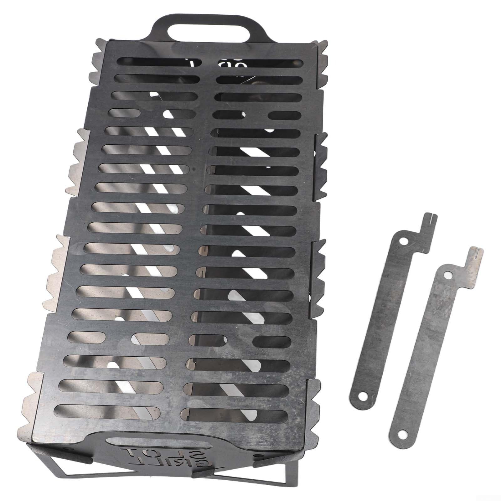 Barbecue portatile pieghevole, compatto, 40 x 22 x 10 cm, leggero, pieghevole, in acciaio, per campeggio, picnic, viaggi e cucina all'aperto