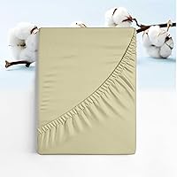 Vista 7 de RUVANTI Sábana bajera ajustable 100% algodón tamaño matrimonial – Sábana bajera de percal refrescante crujiente – transpirable y duradera – Bolsillo