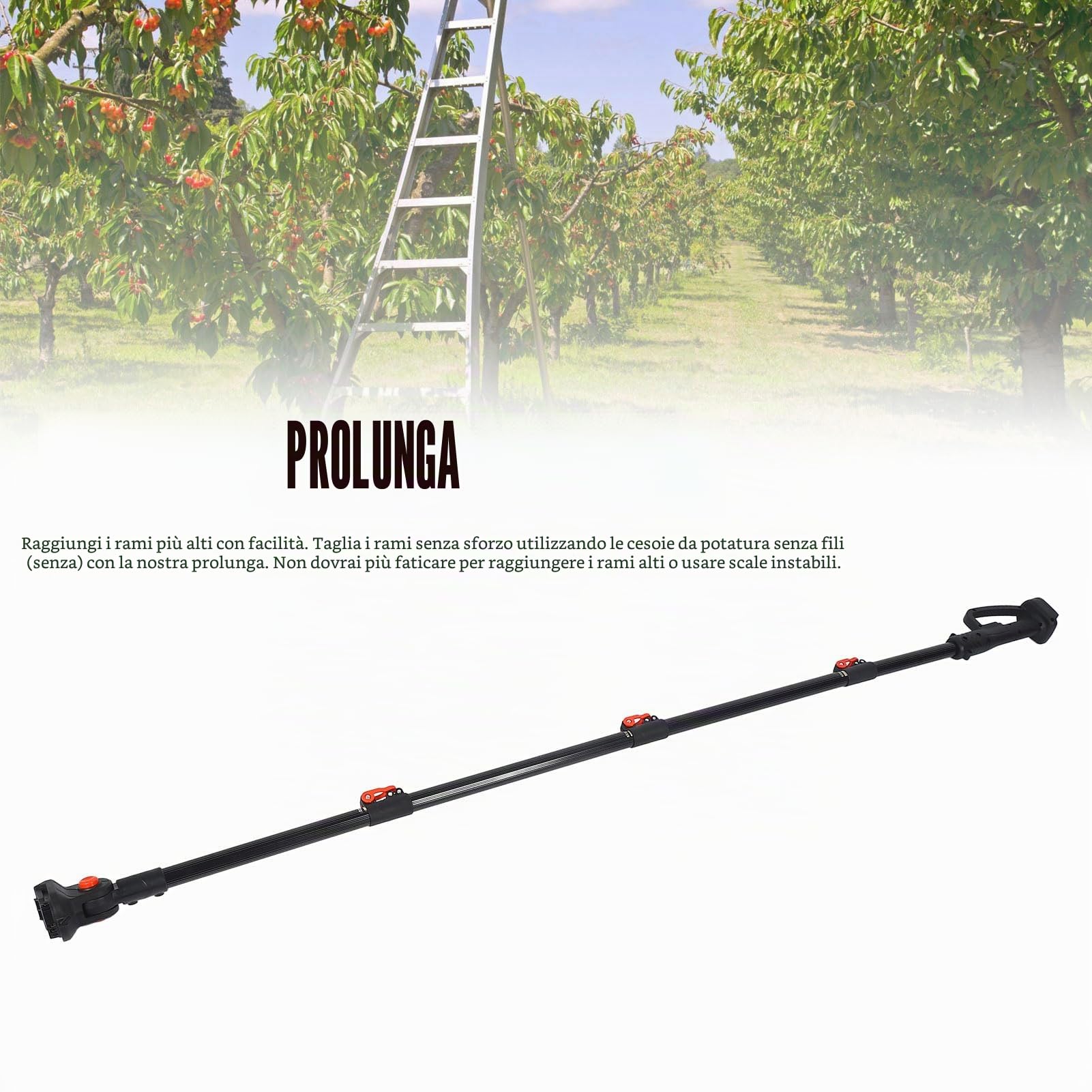 Pyhodi Asta di Prolunga, Cesoie da Potatura a Batteria Motosega Tagliarami Alti Asta Telescopica in Alluminio, Asta Telescopica per Rullo di Vernice Compatibile con Batterie BL1820