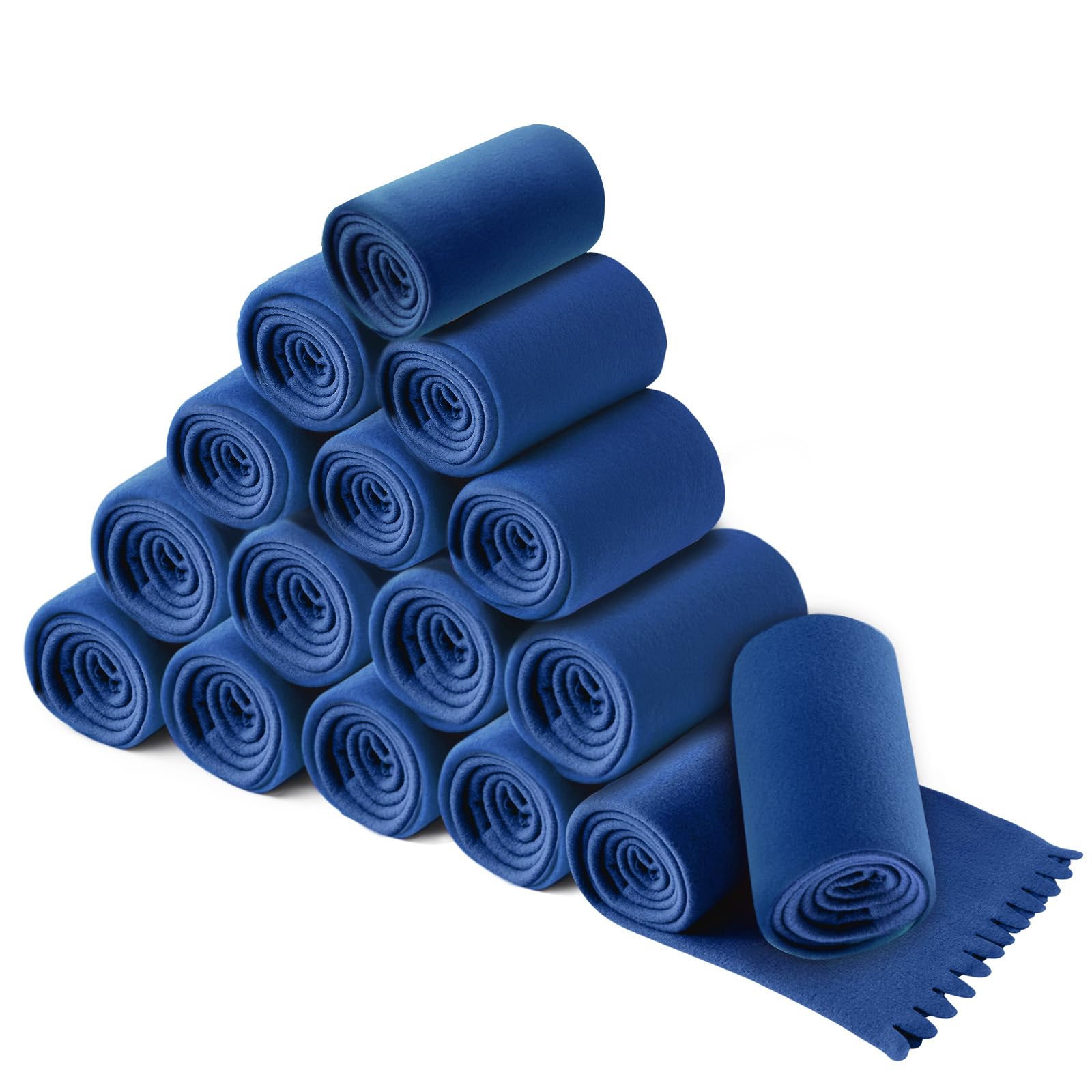 Couverture polaire anti-boulochage lot de 16 plaids bleus 120x160cm Wave