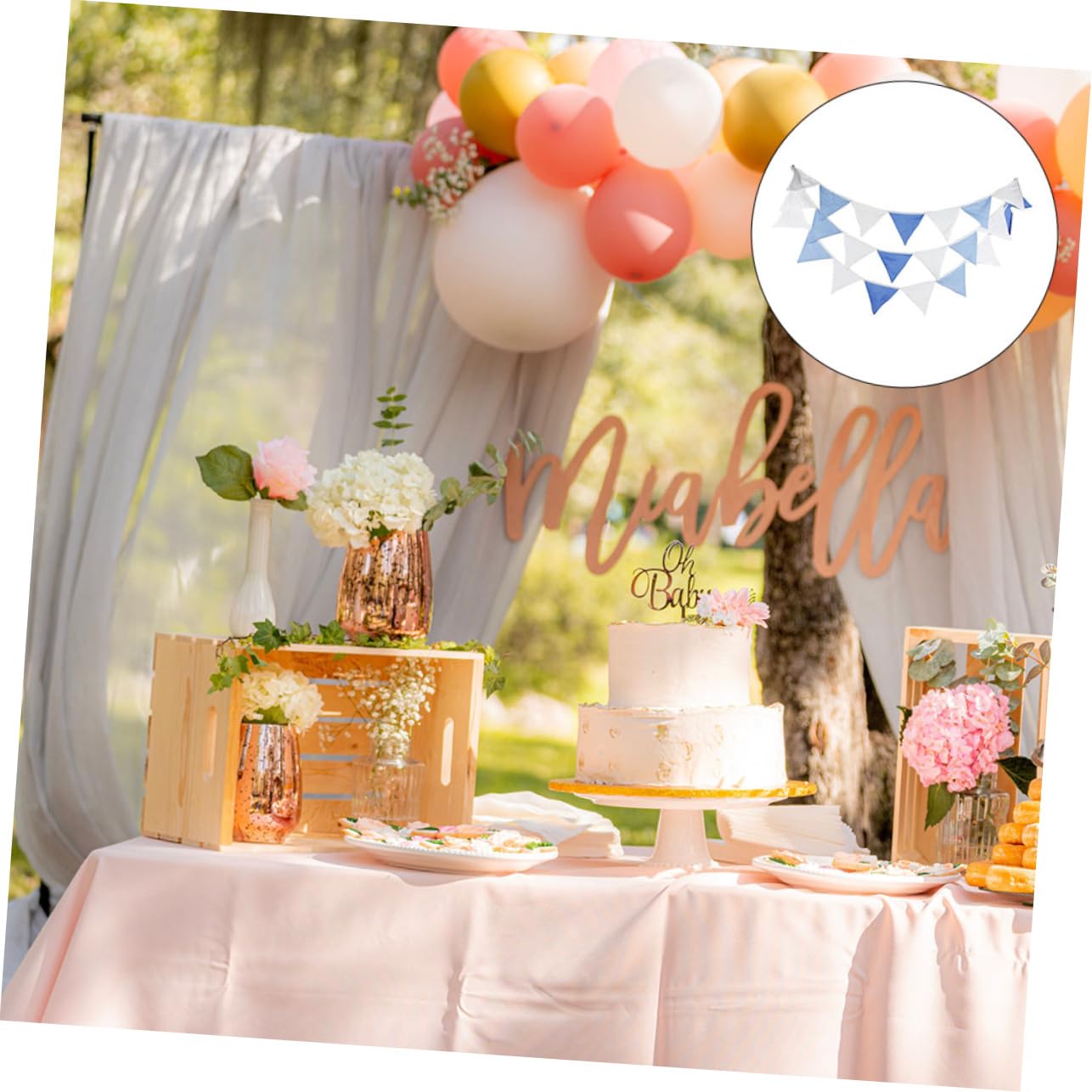 ibasenice 3 Stücke String Geburtstag Pull Flagge Stilvolle Girlande Streamer Hochzeit Party Banner Elegante Design Dekorative Flagge Für Festival