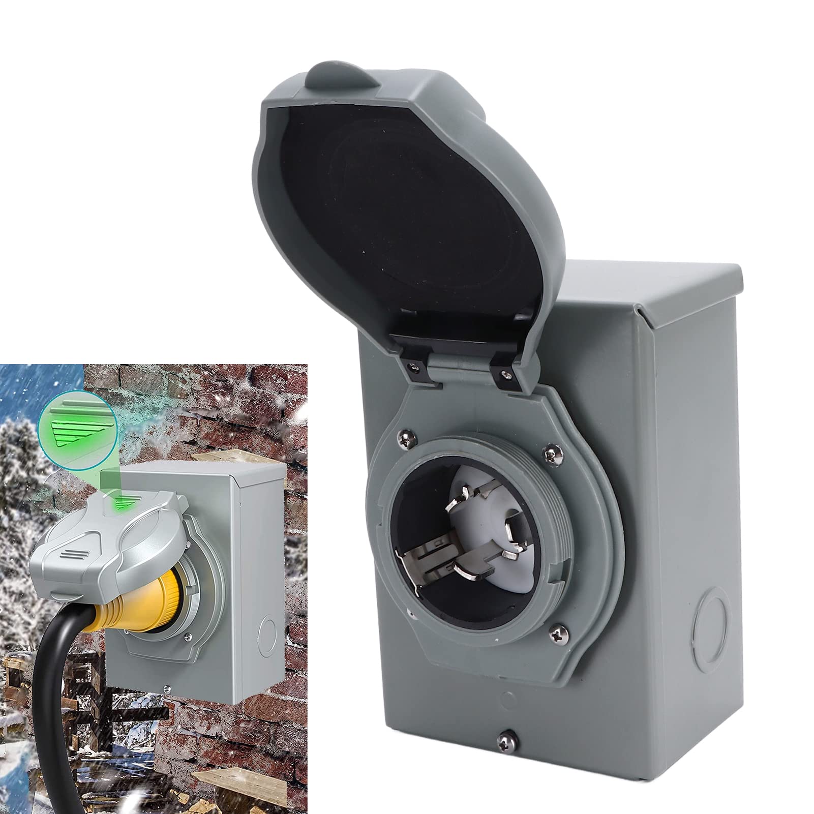 Hydro Meter Generator Plug 50 Amp Generator Power Inlet Box - NEMA SS2 ...