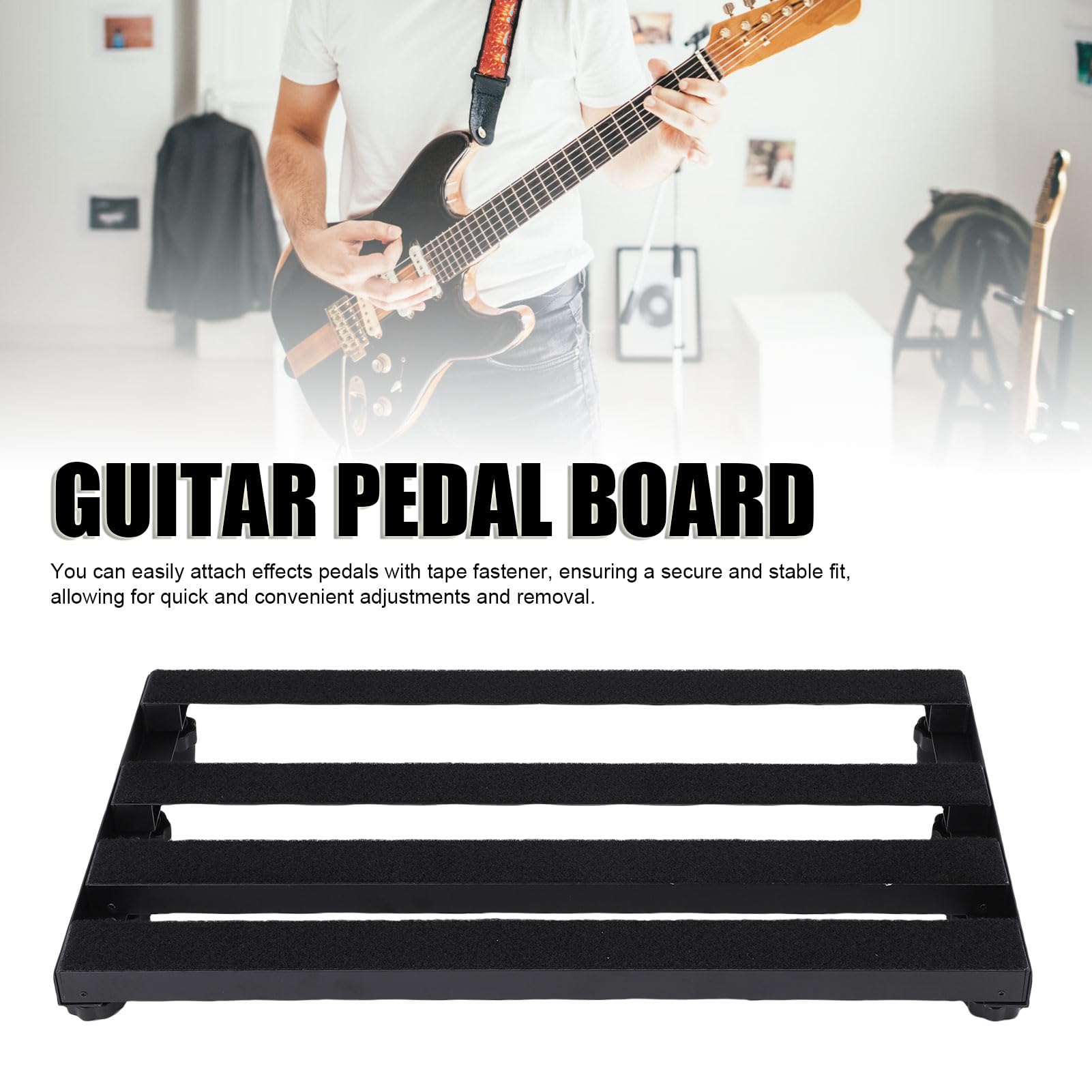 Keenso Pedaliera per Effetti per Chitarra, Pedaliera Portatile in Lega di Alluminio con Poggiapiedi in Silicone, per Musicisti