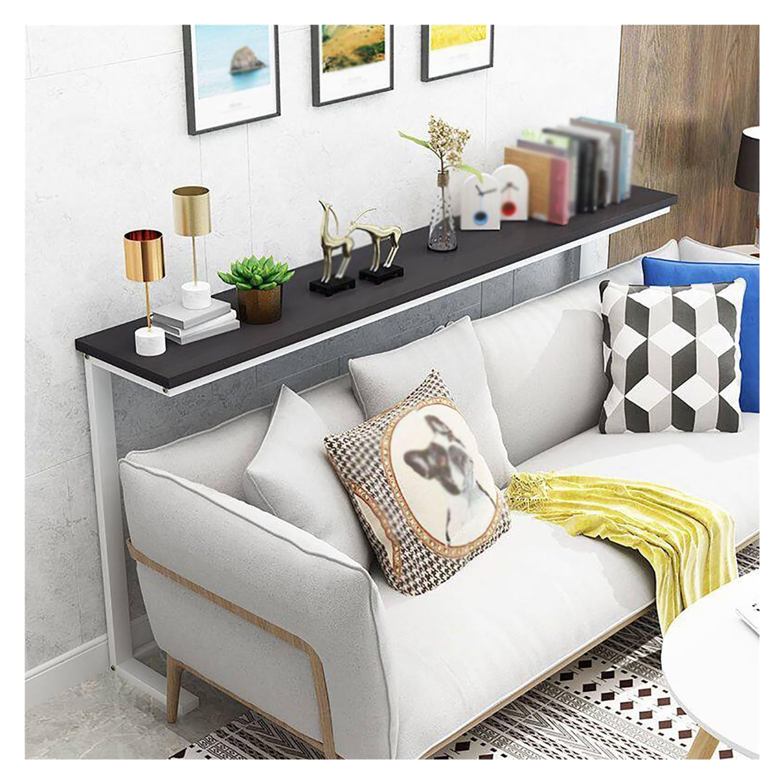 Mesa de entrada de madera estrecha ideal para decorar el pasillo o cubrir el radiador