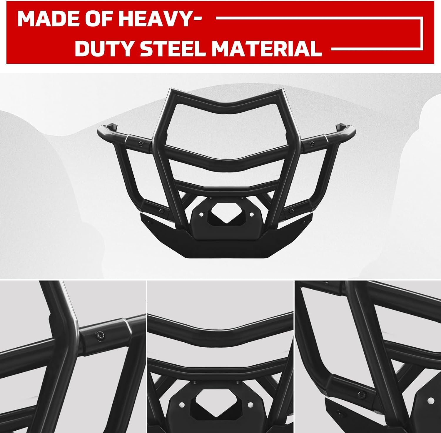 Front Bumper for Can-Am Maverick X3, Combined Front Guard Black Heavy Duty Steel Tube Brush Guard Protector for Maverick X3 Max Turbo R RR 2017-2026 Accessories, Replace OEM #715002878