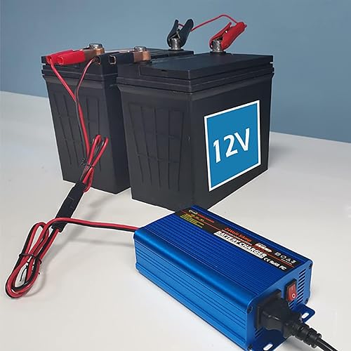 Miniatura 3 de Cargador de batería de 24V, cargador de batería inteligente automático, mantenedor, cargador de goteo de 5A e interruptor de ES con clips de