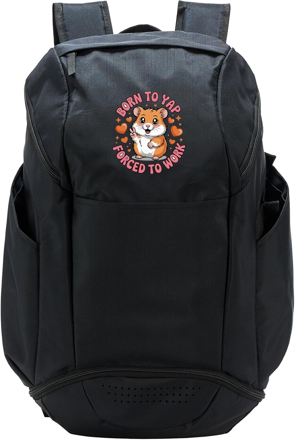 born to yap hamster meme with valentine humor Sport Backpack