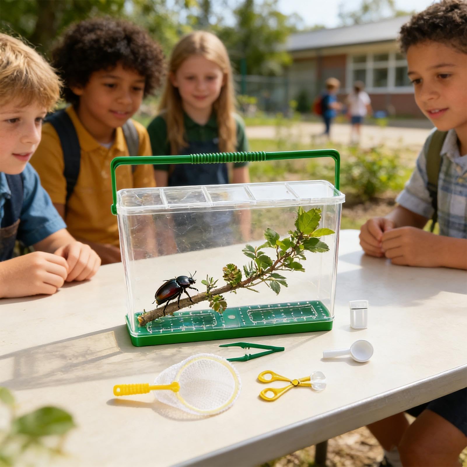 Kit naturaleza infantil Con Set de Ciencia con Lupa | Kit infantil de captura de moscas de naturaleza Para Chicos y Chicas de Exterior, Jardín, Campamento, Caza, Senderismo,
