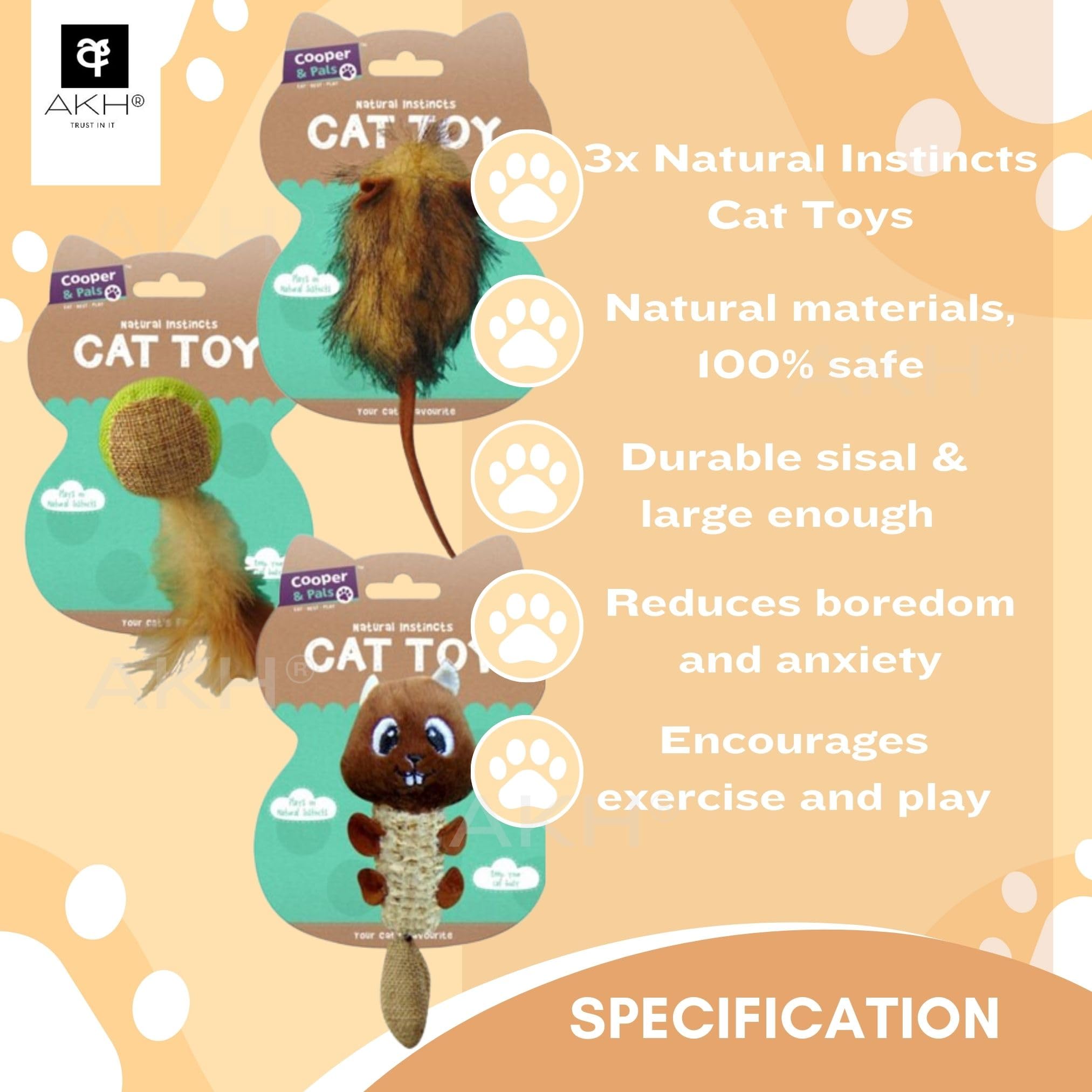 AKH® Natural Instincts Assorted Cat Toys - Image 3