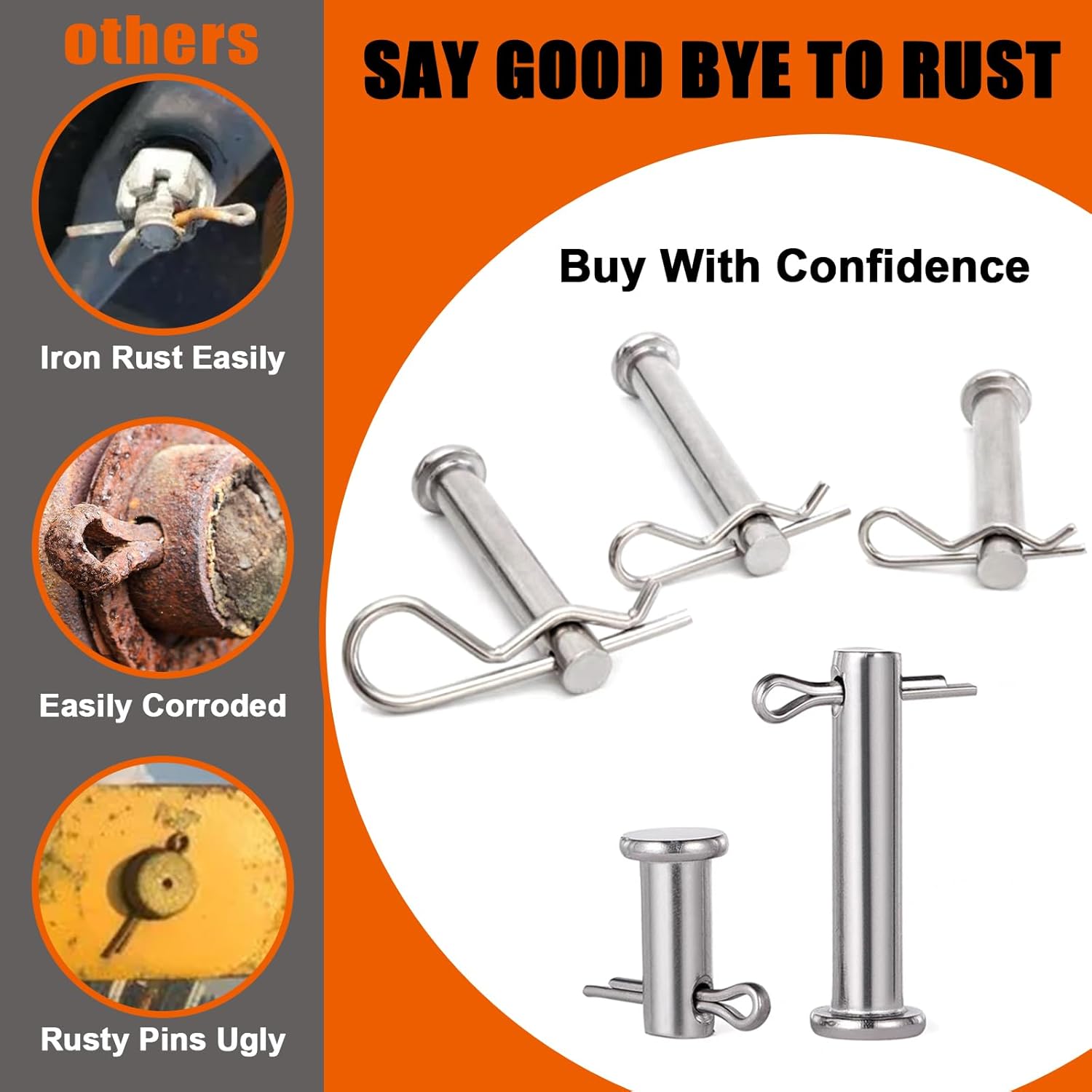 380 Pcs Heavy Duty Pin Kit, Hitch, R, Hair, Lynch, PTO Pins for Trucks, Trailers, Tractors, Mowers, Accessories, Farm, Lawn, Hitches, Garden