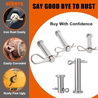 380 Pcs Heavy Duty Pin Kit, Hitch, R, Hair, Lynch, PTO Pins for Trucks, Trailers, Tractors, Mowers, Accessories, Farm, Lawn, Hitches, Garden