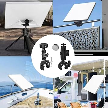 Aluminum Adjustable Satellite Clamp Mount Satellite Dish Trailer Yacht Pole 2 Ball Head for Installation