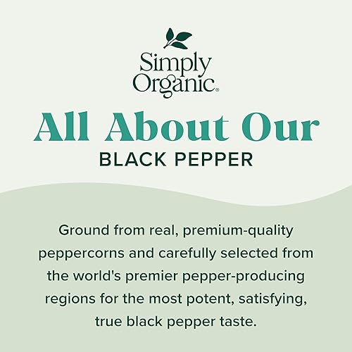 Miniatura 3 de Simply Organic Pepper Black Medium Grind certificado orgánico recipiente de 231 onzas