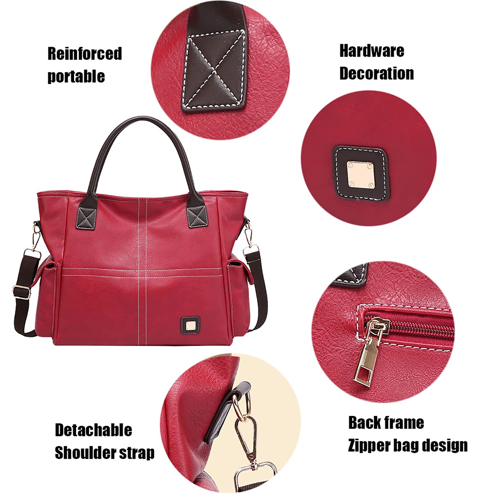 Bolso de hombro de gran capacidad para mujer con asa superior suave