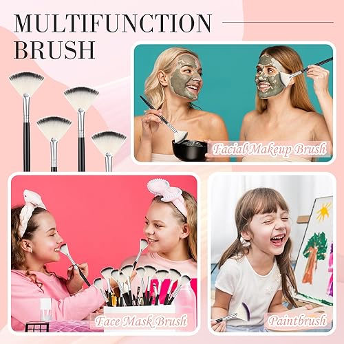 Miniatura 4 de 12 piezas de cepillo facial suave para colorete, brocha de maquillaje, aplicador de ácido, herramientas cosméticas multiuso para máscara de
