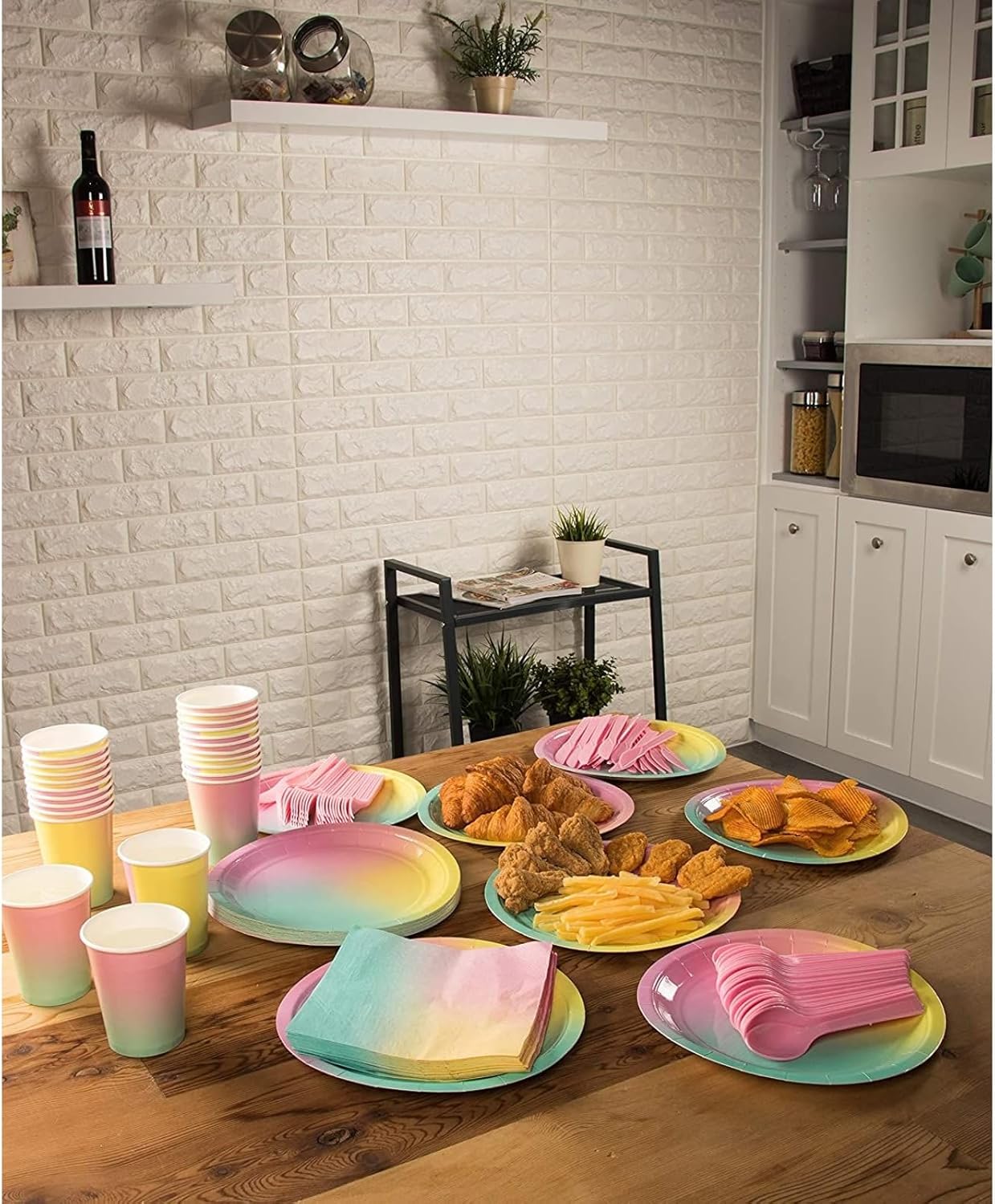 BLUE PANDA Rainbow Paper Napkins - 2-Ply Absorbent Pastel Party Napkins for Rainbow Birthday Events - 6.5 x 6.5 in Folded - Pack of 150 - Image 3