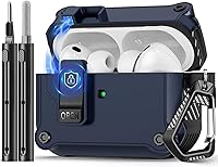 Vista 21 de Compatible con AirPods Pro 2ª/1ª generación, estuche con cierre magnético automático y kit de limpieza, compatible con funda Magsafe - Negro