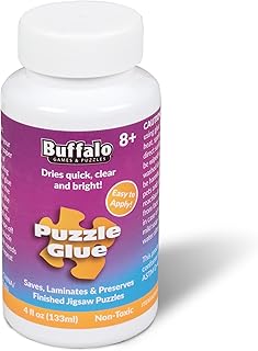 Buffalo Games - Jigsaw Puzzle Glue - Adhesive Paste for Jigsaw Puzzles - Applicator Cap - Saver for Finished Puzzles of Any Size
