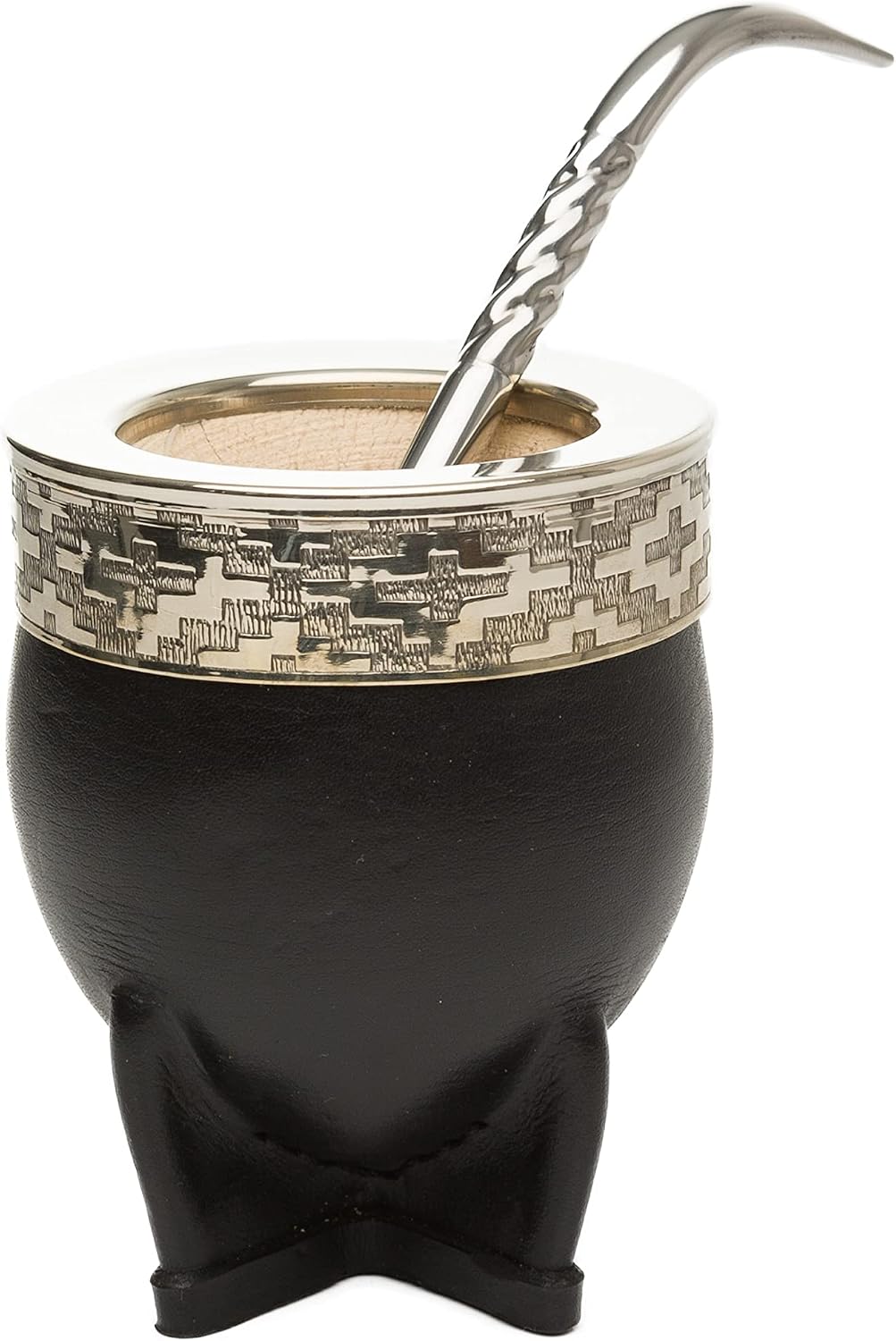 Stainless Steel Straw for Yerba Mate Alpaca Reusable, Handmade Artisan, For Hot or Cold Drinks, With Curved and Carved Design Ideal For Mate Gourd, From Argentina