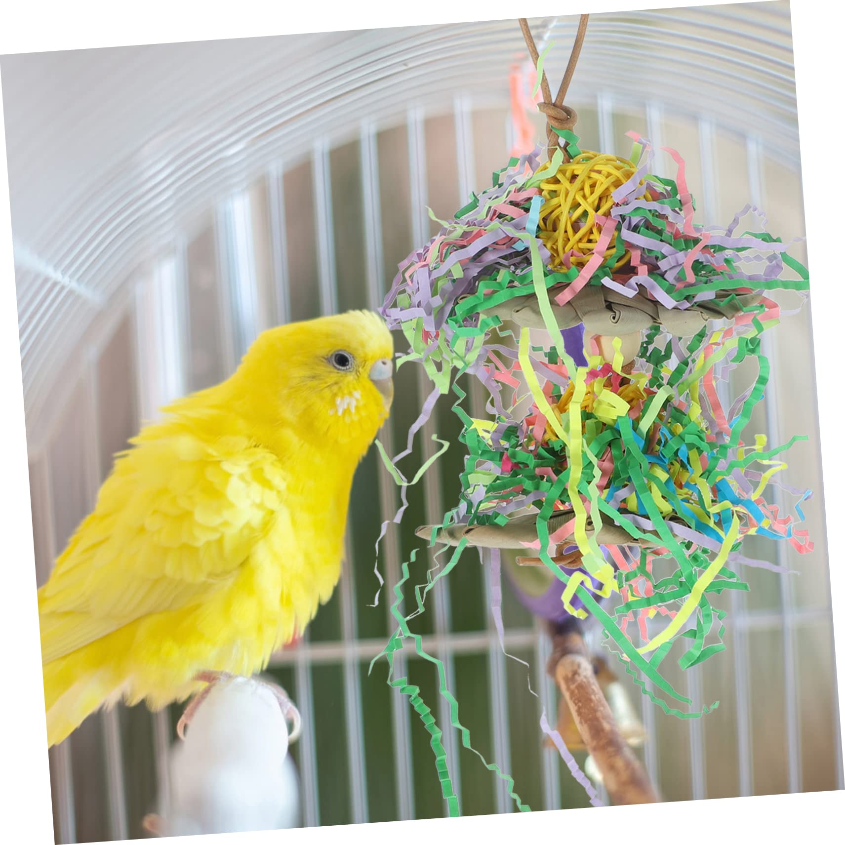 TOYANDONA Hanging Parrot Chewing Double Lovely for Birds Engaging Foraging Plaything to Keep Birds Busy and Entertained Bird Supply for Chewing and Decoration
