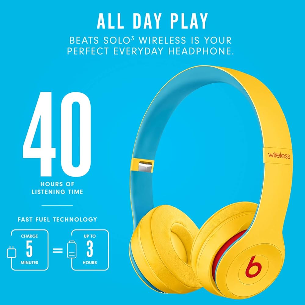ブルートゥースヘッドホン Beats Solo3 クラブイエロー Beats Solo3 Wireless Headphones - Stylish and Powerful