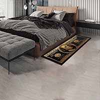 Vista 3 de JUST BREATHE Alfombras negras y doradas de 100 dólares, alfombra antideslizante con parte trasera de goma para cuarto de servicio, alfombra