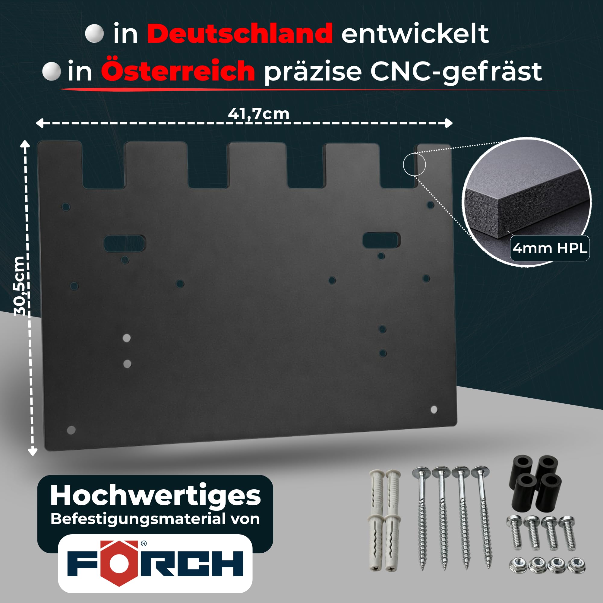 Wandfest® Supporto da parete per batterie e caricabatterie Parkside, con materiale di fissaggio [Made in Austria], supporto per batteria per 1-4 batterie, ora più ordine in officina e garage