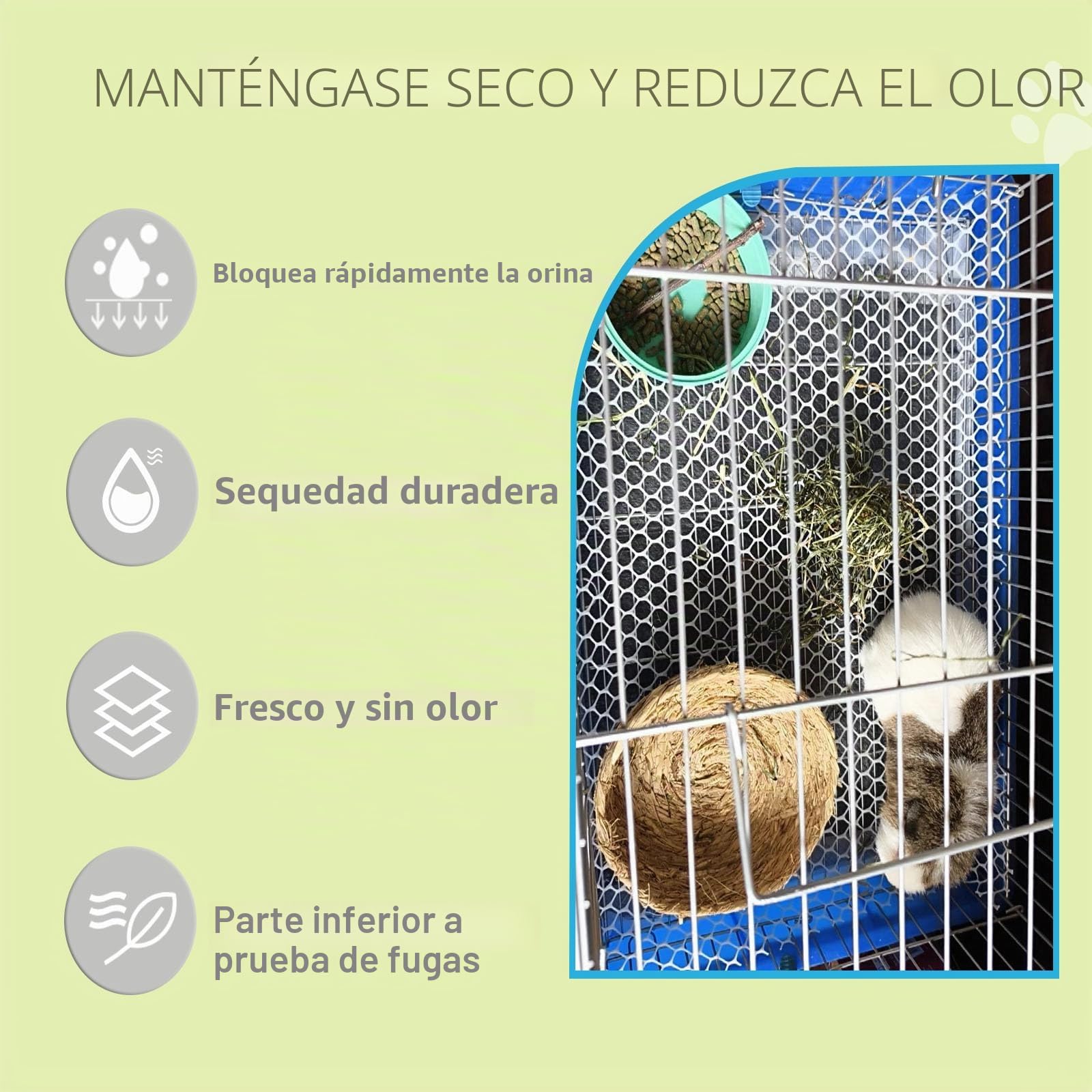 Almohadillas para Pipi de Conejos, Forros Desechables para Jaulas, 60 Piezas Almohadillas Higiénicas Absorbentes para Cobayas Cachorros Chinchillas Hamsters Hurones Erizos Gatos (60x45cm)