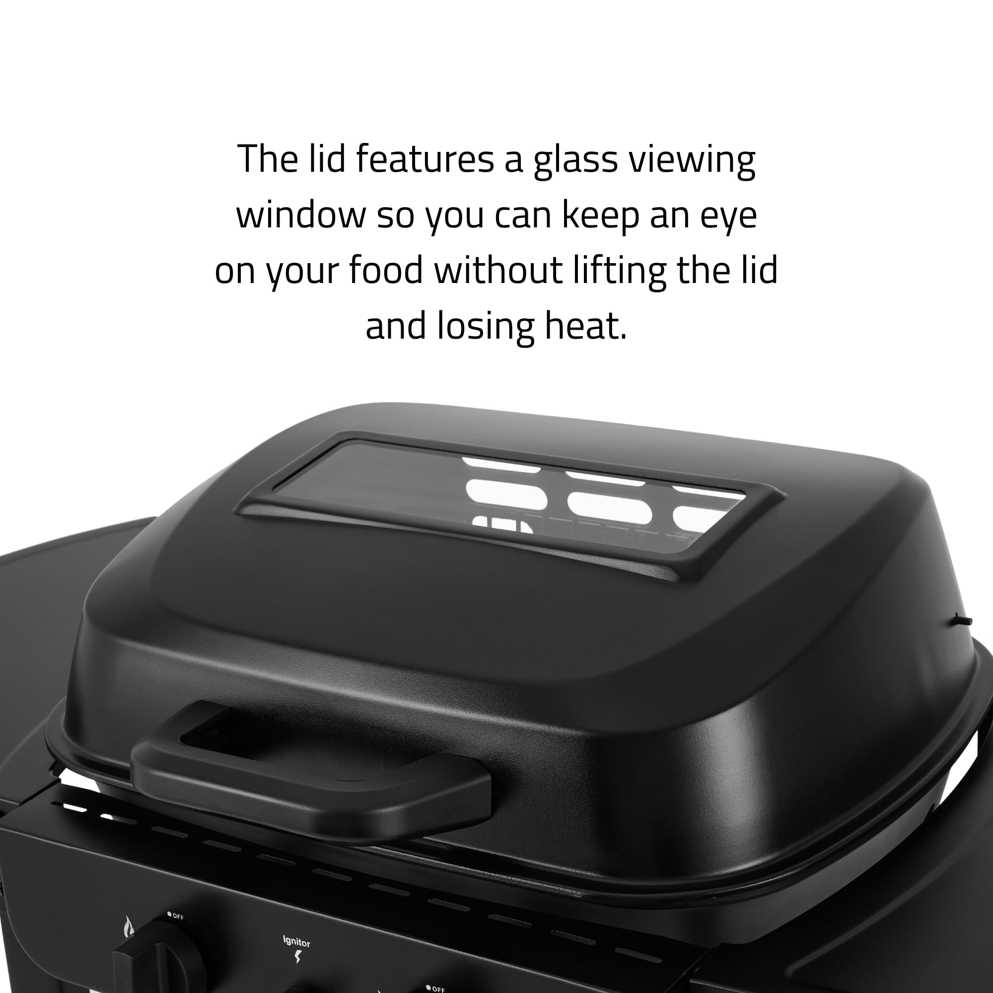 2 Burner Gas Grill BBQ including Cover, Lid and Lava Rock, Foldable Side Tables, Generous 47 x 37cm Cooking Area, Perfect for Outdoor Cooking - 4