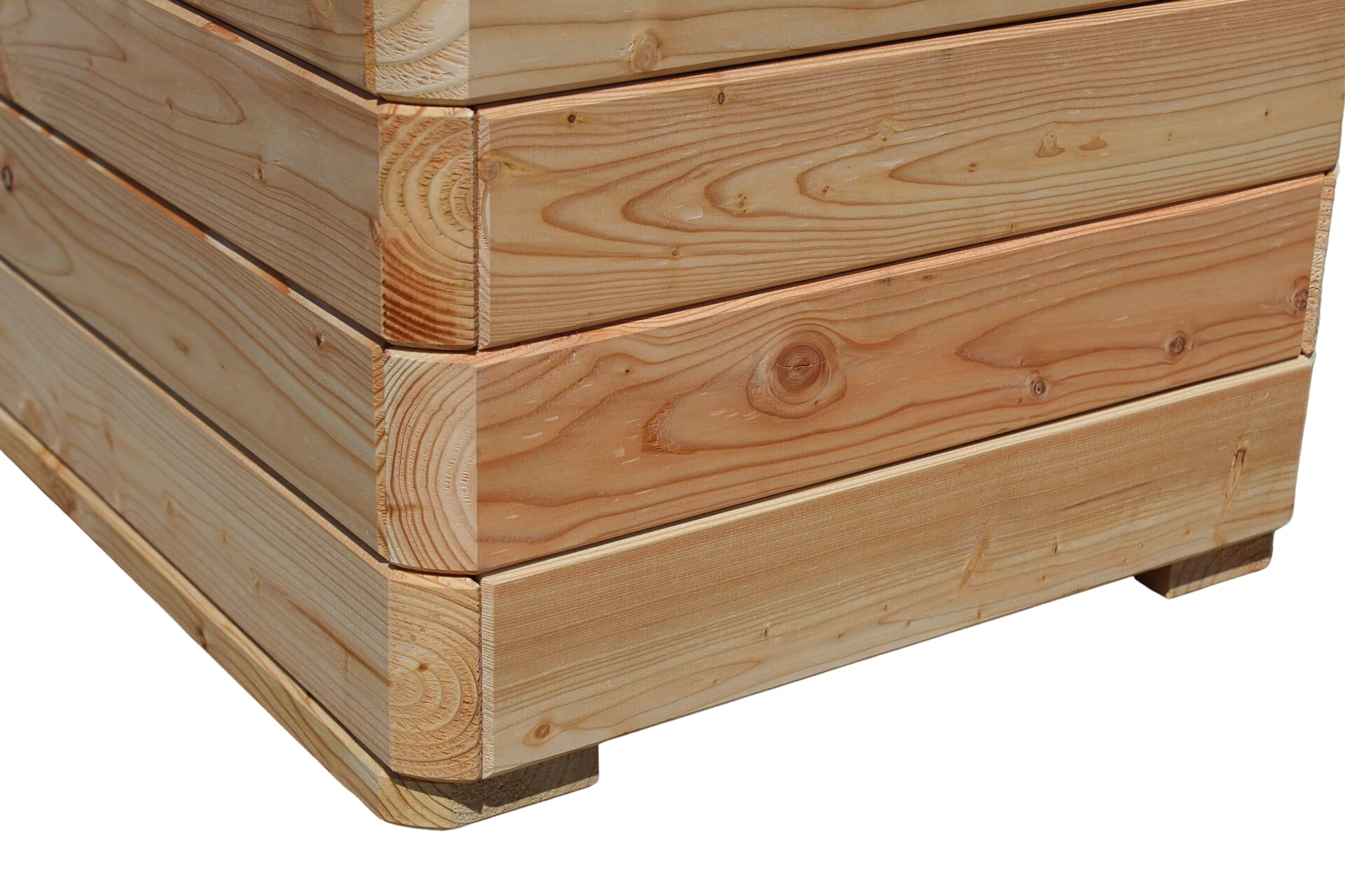 Gartenwelt Riegelsberger Massiver Pflanzkasten Mammut 100x50x39 cm aus Lärchenholz Natur Blumenkasten Blumentopf Pflanzkübel Kräutertopf Balkonkasten fertig montiert