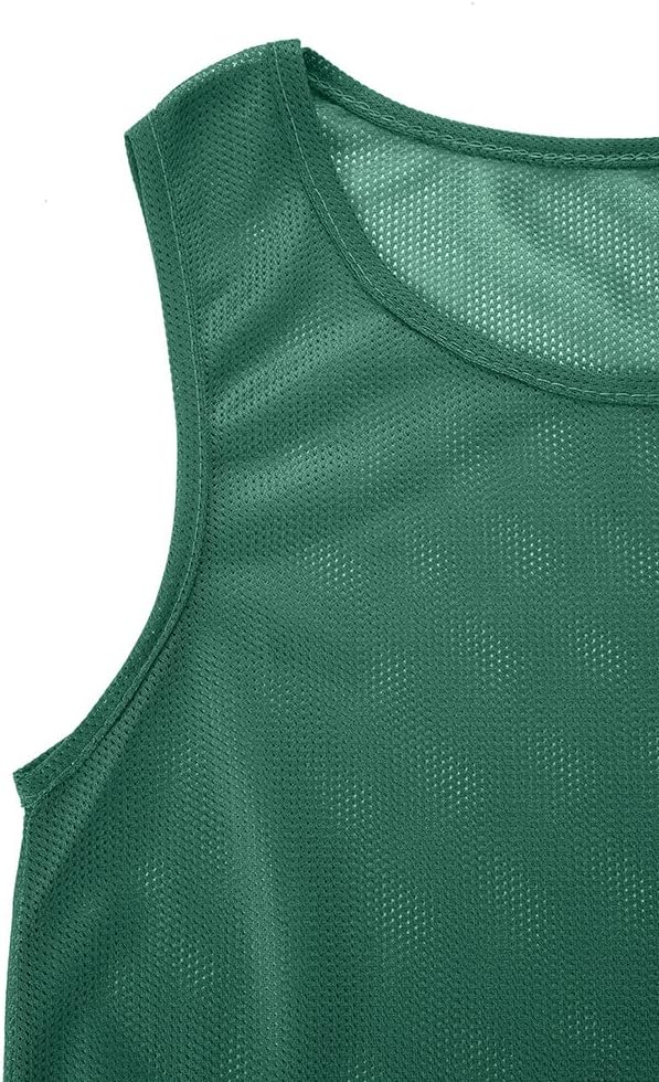 12 Pack（1-12） Numbered Pinnies/Scrimmage Vest/Team Practice Jerseys for Basketball, Soccer, Football