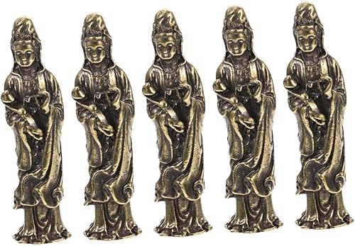 STOBOK 5 piezas de estatua de Buda, adornos vintage, estatua de Buda rezando, estatua de Buda decoración para el hogar, estatua de Guanyin, estatua