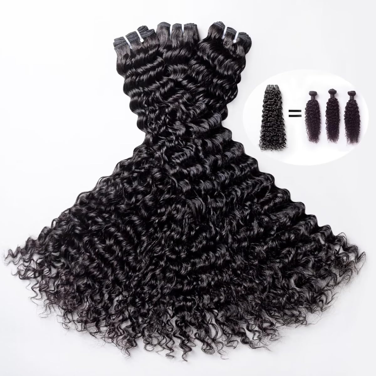 TRIIPPY Deep Wave Bundles Human Hair,Curly 3 Bundles by 100% Raw Cambodian Human Hair,Triple Lifespan Over Regular Virgin Hair Bundle,No.1 Raw Hair