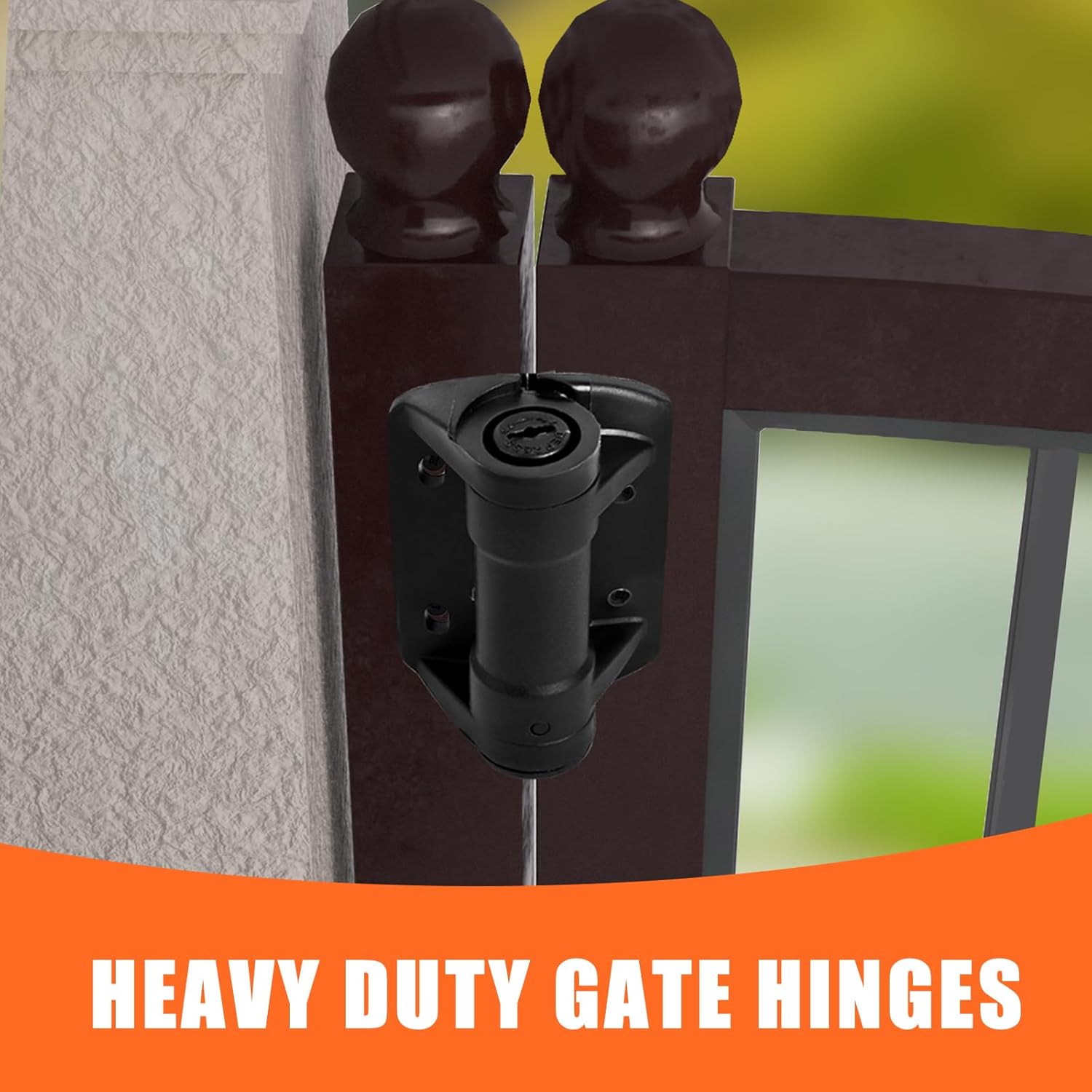 Self-Closing Gate Hinges, Tension Adjustable Heavy Duty Gate Hinges for Metal Gate, Hold up to 154lbs, 2 Pack