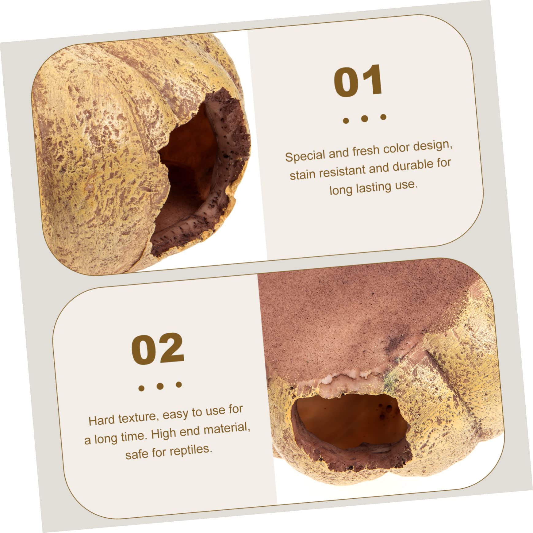 HANABASS Decorative Pumpkin Reptile Hideout Per Rettili e Terrari Accessorio Per Decorazioni Terrario Resistente All Idea Per Rettili